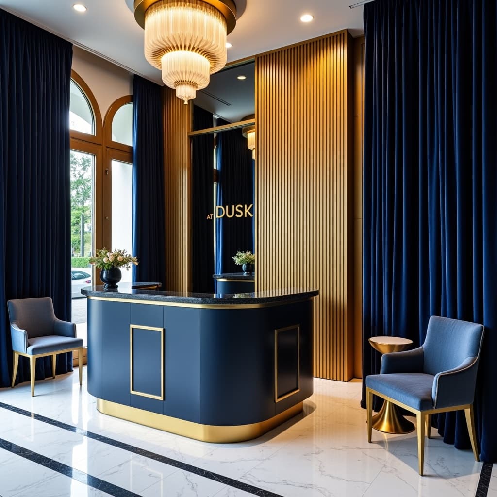 Art Deco Navy Courtyard