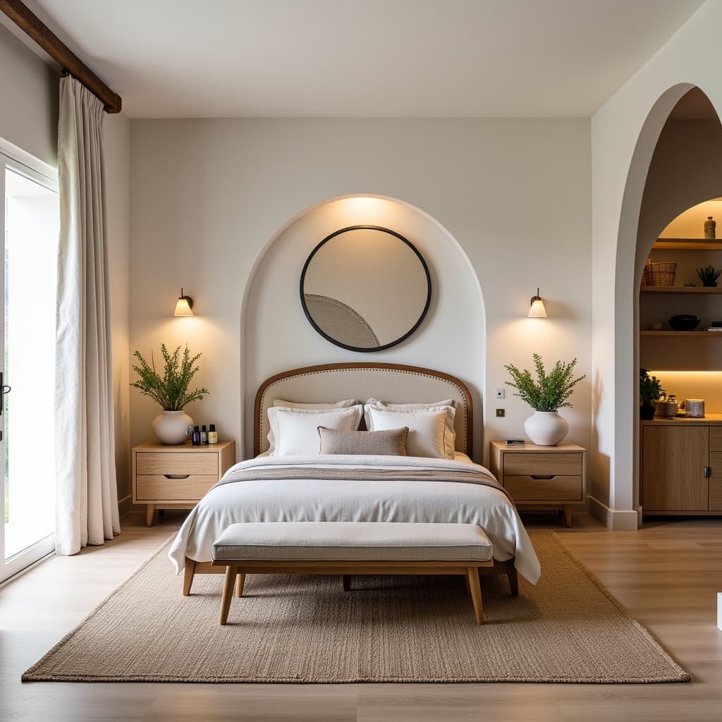 Mediterranean Bedroom Arched